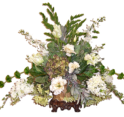 Silk Flower Arrangements 
Silk Flower Arrangement- Green & White Hydrangea